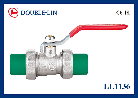 شیرهای توپی برنجی با نشیمنگاه PTFE برای اتصالات PPR، 20 بار، DN90