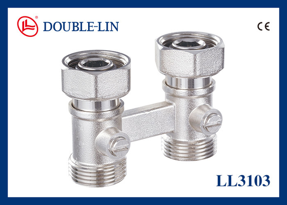 شیر رادیاتور برنجی دو لوله مستقیم با رزوه ISO228 F3/4 اینچ X M3/4 اینچ