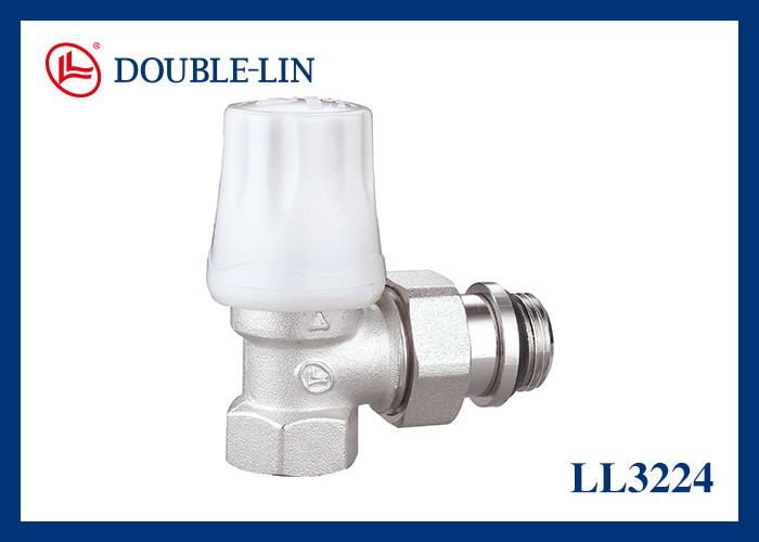 نوع زاویه دریچه رادیاتور دستی DIN259 Thread 32°F تا 248°F دمای کار اندازه 1/2 "تا 3/4"